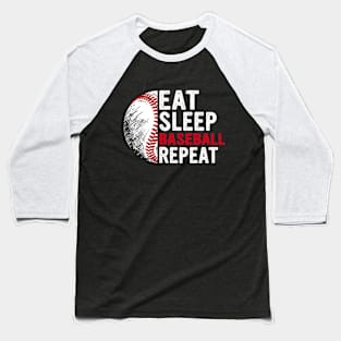 Eat Sleep Baseball Repeat Funny Baseball Players Boys Baseball T-Shirt